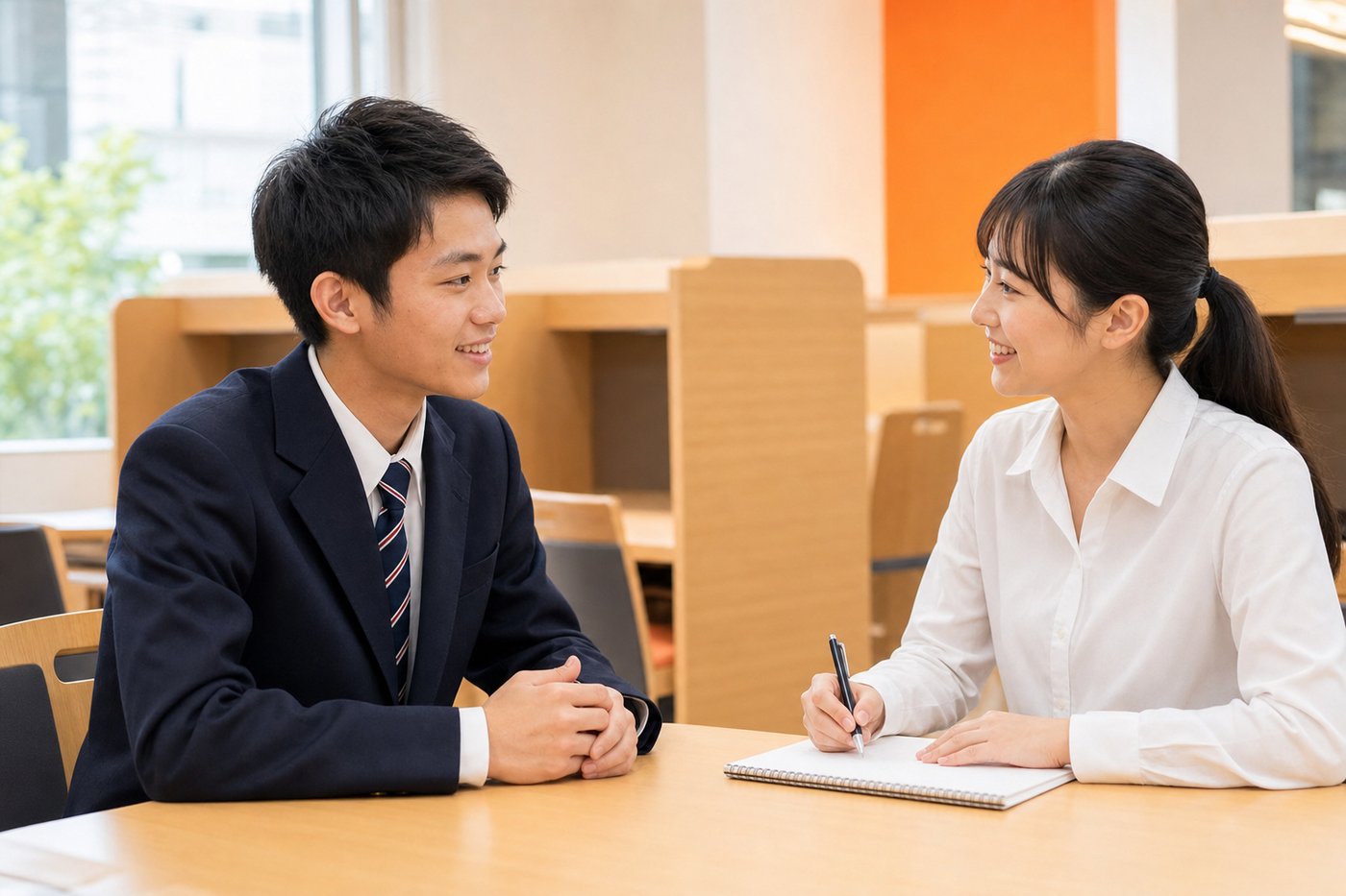 合格した生徒へのインタビューの様子（イメージ）