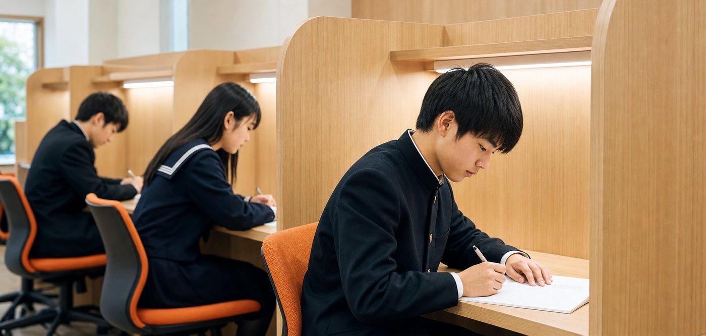 自習ブースで集中して勉強する生徒たち（イメージ）